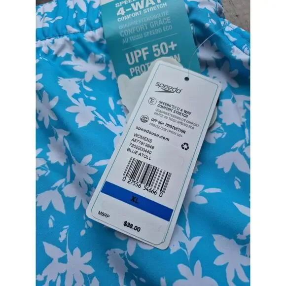 Speedo Womens Vibe Volley Swim Shorts UPF 50+ Blue Size Extra Large NWT XL $38 - Picture 7 of 8